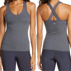 Excellent Pre-Loved ALO Elevate Rib Tank in Midnight